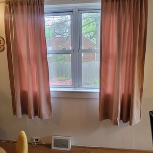 Pink Velvet Curtains, 2 panels 62"